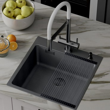 Кухонная мойка Roxen Snake 560220-45-BS PVD графит