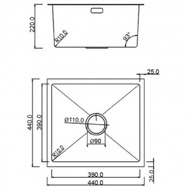 Кухонная мойка Roxen Uno 560210-44