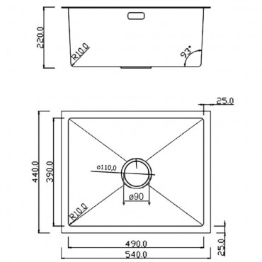 Кухонная мойка Roxen Uno 560210-54-S
