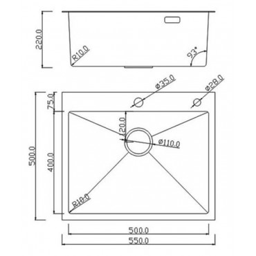 Кухонная мойка Roxen Simple 560220-55B