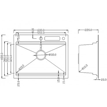 Кухонная мойка Roxen Stage 560250-60B