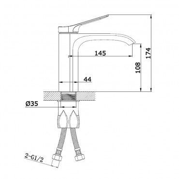 Смеситель для умывальника VIEIR 343511