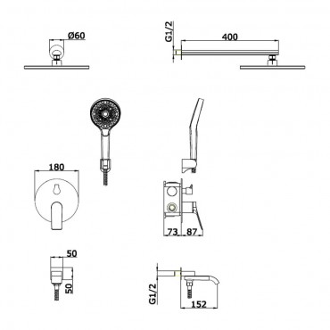 Душевая система скрытого монтажа VIEIR 343563