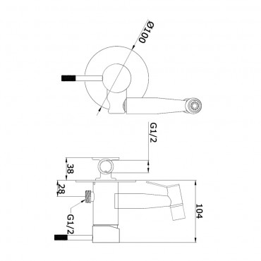 Смеситель для псевдо биде Vieir 403553 с гигиеническим душем