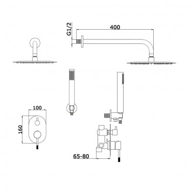 Душевая Система Скрытого Монтажа VIEIR 403563-F