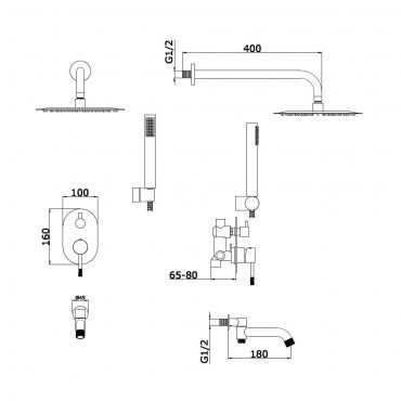 Душевая Система Скрытого Монтажа VIEIR 403564-F