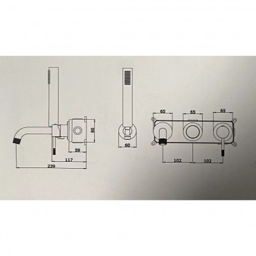 Смеситель для ванны встраиваемый Vieir 403532S