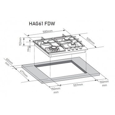 Газовая варочная панель ZORG HAG61 FDW black