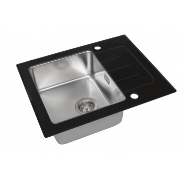 Мойка со стеклом ZorG GS 6250 black