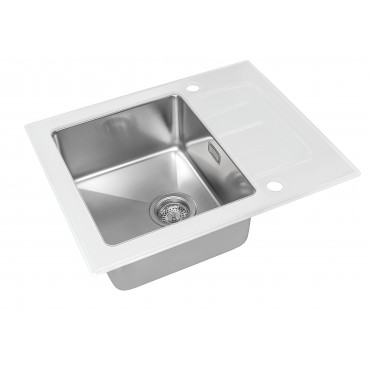 Мойка со стеклом ZorG GS 6250 white