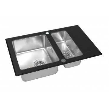 Мойка со стеклом Zorg GS 7850-2 black