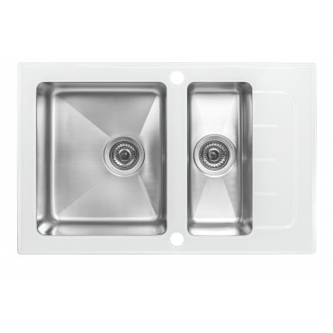 Мойка со стеклом ZorG GS 7850-2 white
