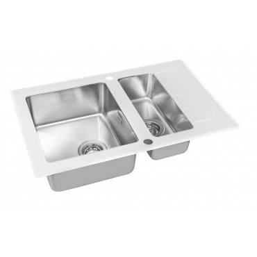 Мойка со стеклом ZorG GS 7850-2 white