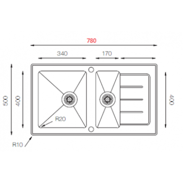 Мойка со стеклом Zorg GS 7850-2 black